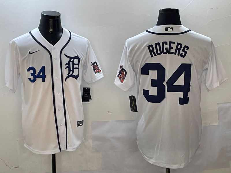 Men Detroit Tigers #34 Rogers White Game 2025 Nike MLB Jersey style 3112->detroit tigers->MLB Jersey